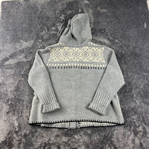J. Jill Fair Isle Hooded Cardigan Sweater Hand Embroidered Nordic Women's L NWT - Picture 9 of 12